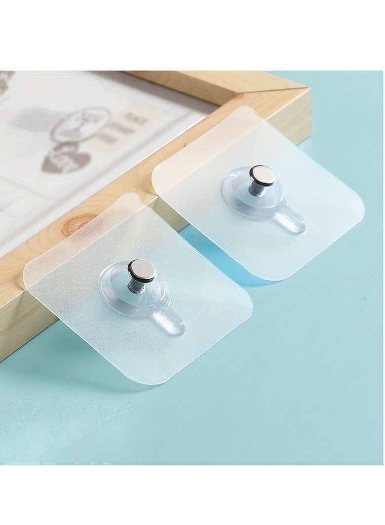 Sisily Heavy Duty Clear Adhesive Wall Hooks 12-Pack – Removable Waterproof Hangers for Bathroom Kitchen Décor - Image 5